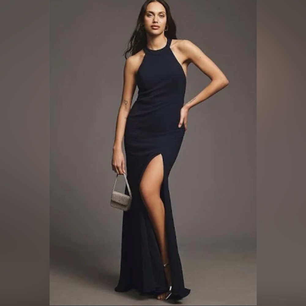 NWT Anthropologie XXS Navy Blue Elegant Sleeveless Dress